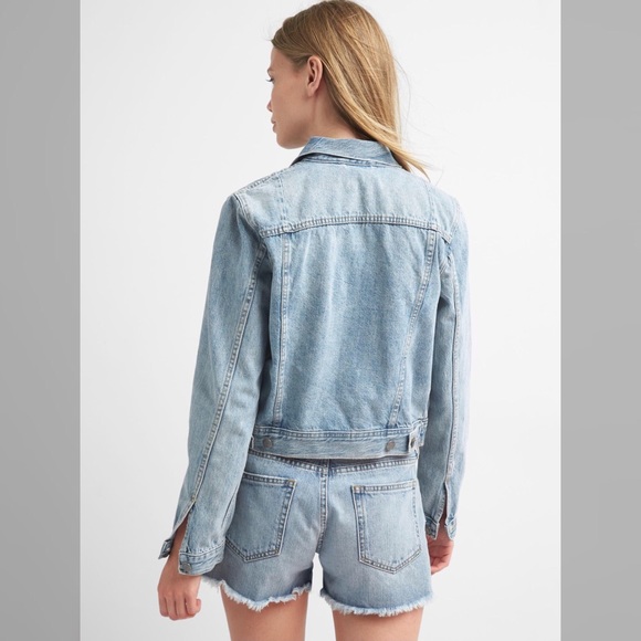 Gap Short Icon Denim Patch Jacket Size M - Picture 2 of 8